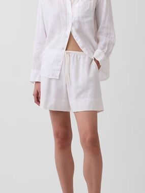 Gap Linen Blend White Pull-on Shorts, size xxl inseam 5 inches NWT